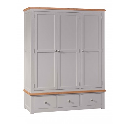 Diamond Grey Painted Triple Wardrobe